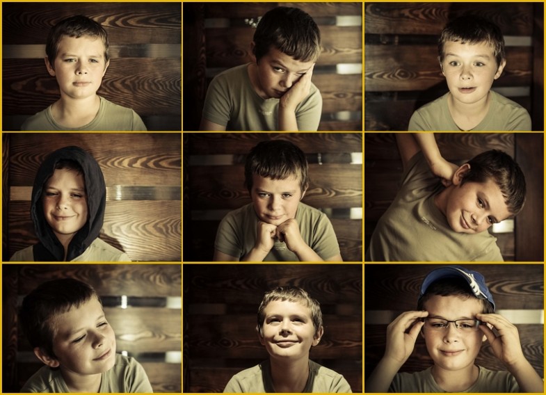 9 twarzy dziecka - sesja zdjęciowa Łukasza
